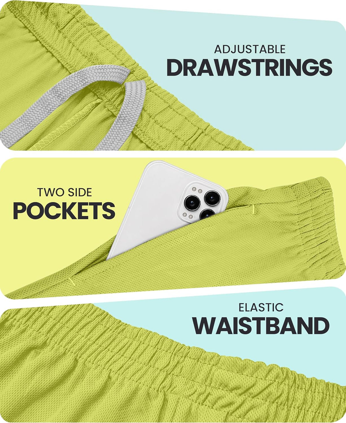 Men's Athletic Shorts Quick Dry Loose-Fit Lightweight Running Workout Gym Shorts with Pockets