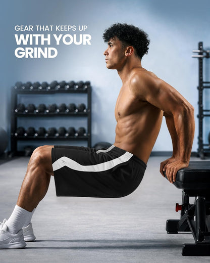 Men's Athletic Shorts Quick Dry Loose-Fit Lightweight Running Workout Gym Shorts with Pockets