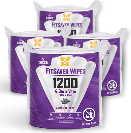 TAZZAWP1200 Wet Wipes - Bulk 4 x 1200 Ct, Durable Pre-Saturated Cleaning Gym Equip Wipes. 1 penny a wipe!