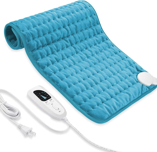 Electric Heating pad with 6 Heat Settings, Auto Shut Off, Dry Electric Heating for Back Neck Knee Arms Legs Shoulder Heat Pads for Christmas Birthday Father Mother's Day 24"X12", Gray Green