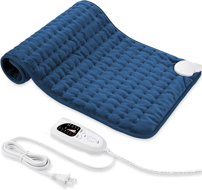 Electric Heating pad with 6 Heat Settings, Auto Shut Off, Dry Electric Heating for Back Neck Knee Arms Legs Shoulder Heat Pads for Christmas Birthday Father Mother's Day 24"X12", Gray Green
