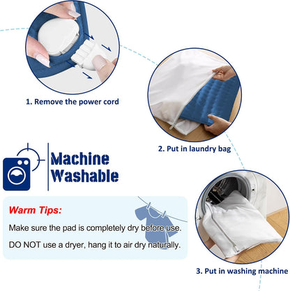 Electric Heating pad with 6 Heat Settings, Auto Shut Off, Dry Electric Heating for Back Neck Knee Arms Legs Shoulder Heat Pads for Christmas Birthday Father Mother's Day 24"X12", Gray Green