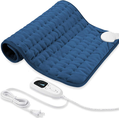 Electric Heating pad with 6 Heat Settings, Auto Shut Off, Dry Electric Heating for Back Neck Knee Arms Legs Shoulder Heat Pads for Christmas Birthday Father Mother's Day 24"X12", Gray Green