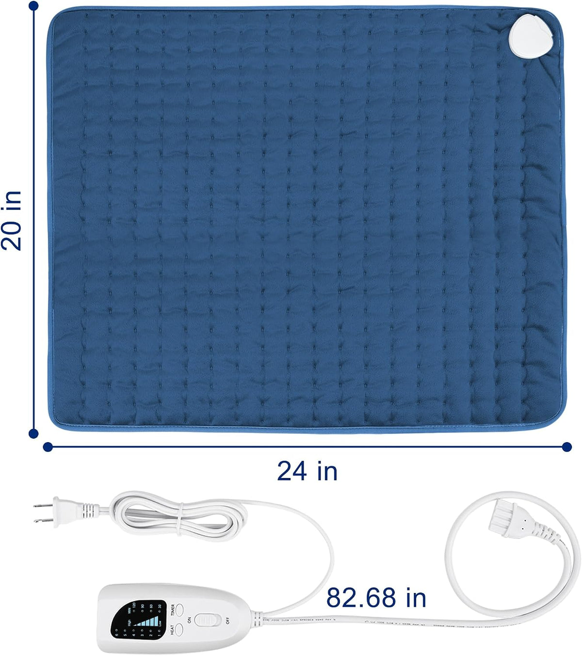 Electric Heating pad with 6 Heat Settings, Auto Shut Off, Dry Electric Heating for Back Neck Knee Arms Legs Shoulder Heat Pads for Christmas Birthday Father Mother's Day 24"X12", Gray Green