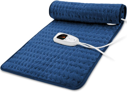 Electric Heating pad with 6 Heat Settings, Auto Shut Off, Dry Electric Heating for Back Neck Knee Arms Legs Shoulder Heat Pads for Christmas Birthday Father Mother's Day 24"X12", Gray Green