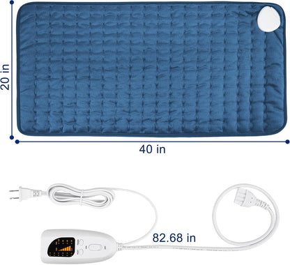 Electric Heating pad with 6 Heat Settings, Auto Shut Off, Dry Electric Heating for Back Neck Knee Arms Legs Shoulder Heat Pads for Christmas Birthday Father Mother's Day 24"X12", Gray Green