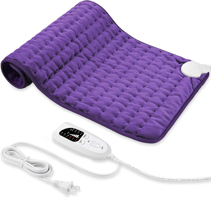 Electric Heating pad with 6 Heat Settings, Auto Shut Off, Dry Electric Heating for Back Neck Knee Arms Legs Shoulder Heat Pads for Christmas Birthday Father Mother's Day 24"X12", Gray Green