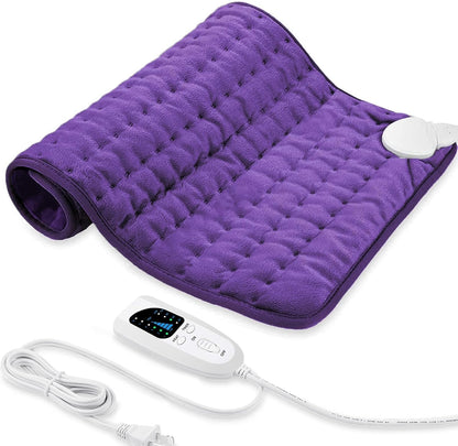 Electric Heating pad with 6 Heat Settings, Auto Shut Off, Dry Electric Heating for Back Neck Knee Arms Legs Shoulder Heat Pads for Christmas Birthday Father Mother's Day 24"X12", Gray Green