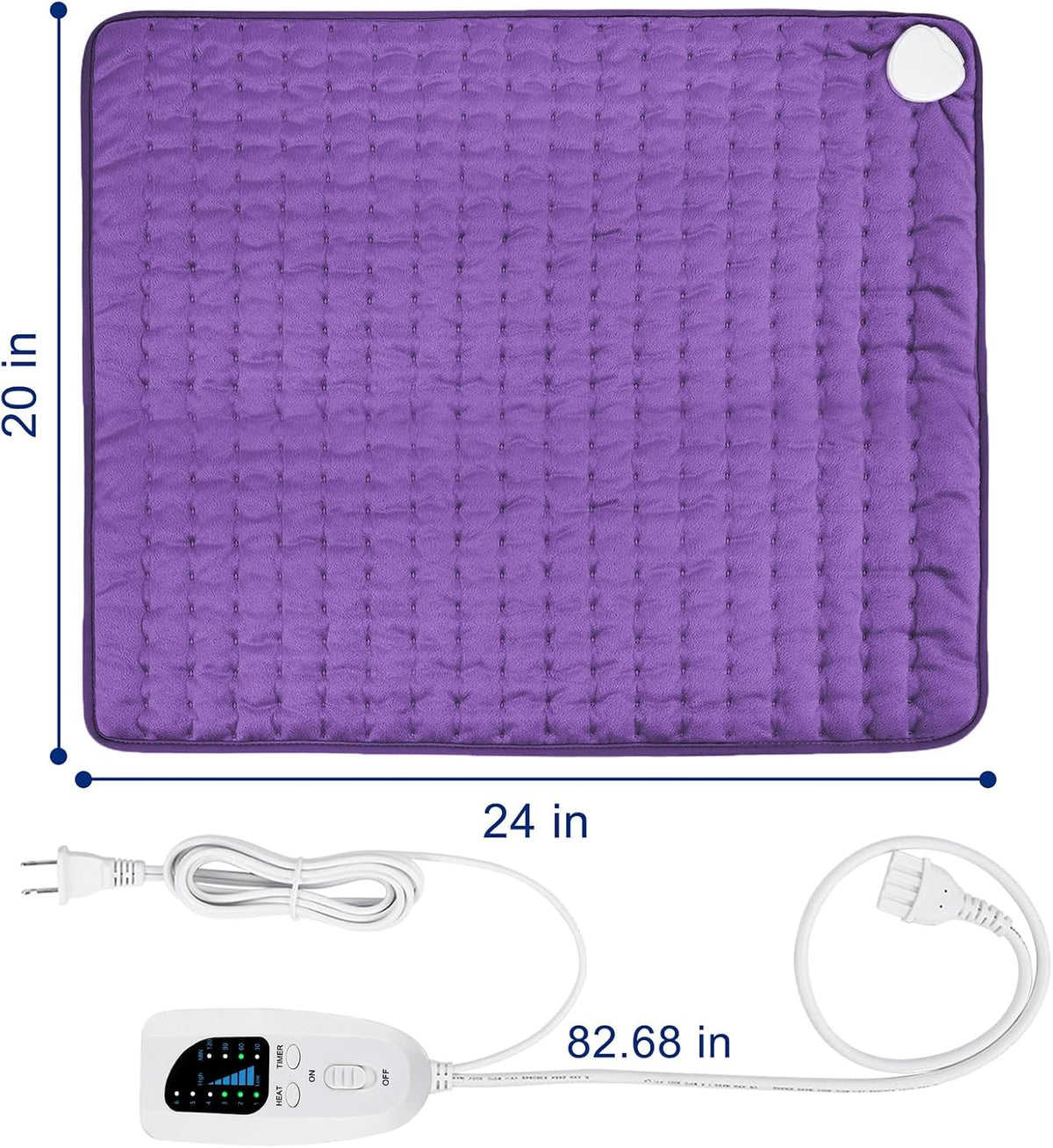 Electric Heating pad with 6 Heat Settings, Auto Shut Off, Dry Electric Heating for Back Neck Knee Arms Legs Shoulder Heat Pads for Christmas Birthday Father Mother's Day 24"X12", Gray Green