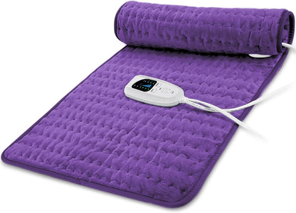 Electric Heating pad with 6 Heat Settings, Auto Shut Off, Dry Electric Heating for Back Neck Knee Arms Legs Shoulder Heat Pads for Christmas Birthday Father Mother's Day 24"X12", Gray Green