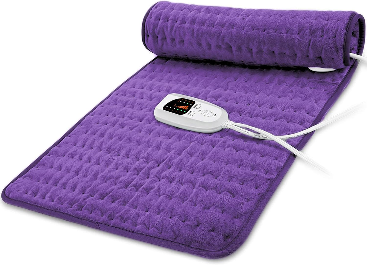 Electric Heating pad with 6 Heat Settings, Auto Shut Off, Dry Electric Heating for Back Neck Knee Arms Legs Shoulder Heat Pads for Christmas Birthday Father Mother's Day 24"X12", Gray Green