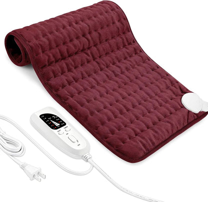 Electric Heating pad with 6 Heat Settings, Auto Shut Off, Dry Electric Heating for Back Neck Knee Arms Legs Shoulder Heat Pads for Christmas Birthday Father Mother's Day 24"X12", Gray Green