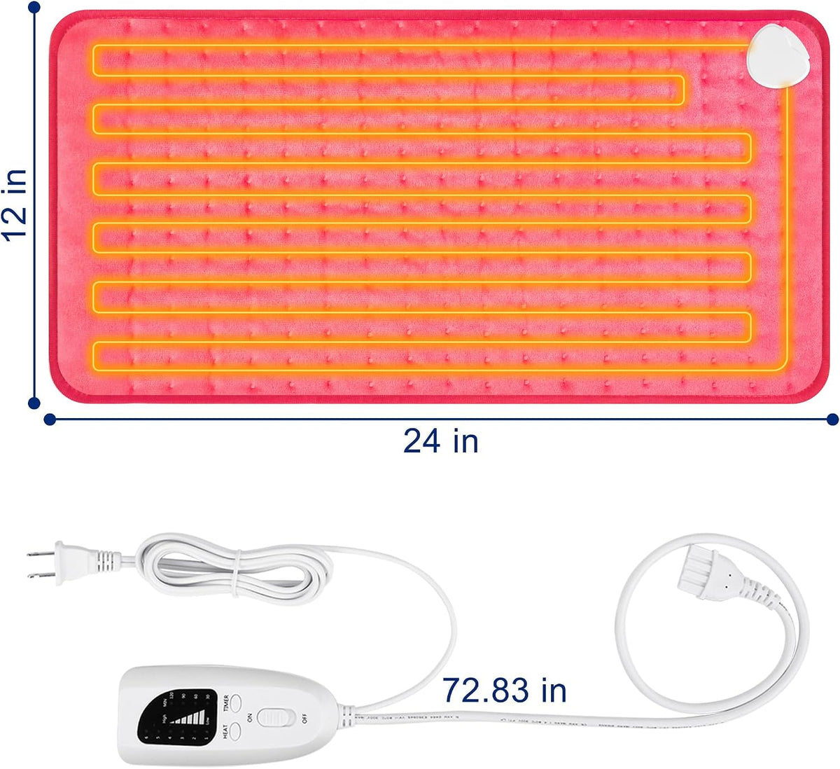 Electric Heating pad with 6 Heat Settings, Auto Shut Off, Dry Electric Heating for Back Neck Knee Arms Legs Shoulder Heat Pads for Christmas Birthday Father Mother's Day 24"X12", Gray Green