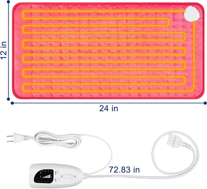 Electric Heating pad with 6 Heat Settings, Auto Shut Off, Dry Electric Heating for Back Neck Knee Arms Legs Shoulder Heat Pads for Christmas Birthday Father Mother's Day 24"X12", Gray Green
