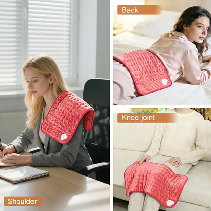 Electric Heating pad with 6 Heat Settings, Auto Shut Off, Dry Electric Heating for Back Neck Knee Arms Legs Shoulder Heat Pads for Christmas Birthday Father Mother's Day 24"X12", Gray Green
