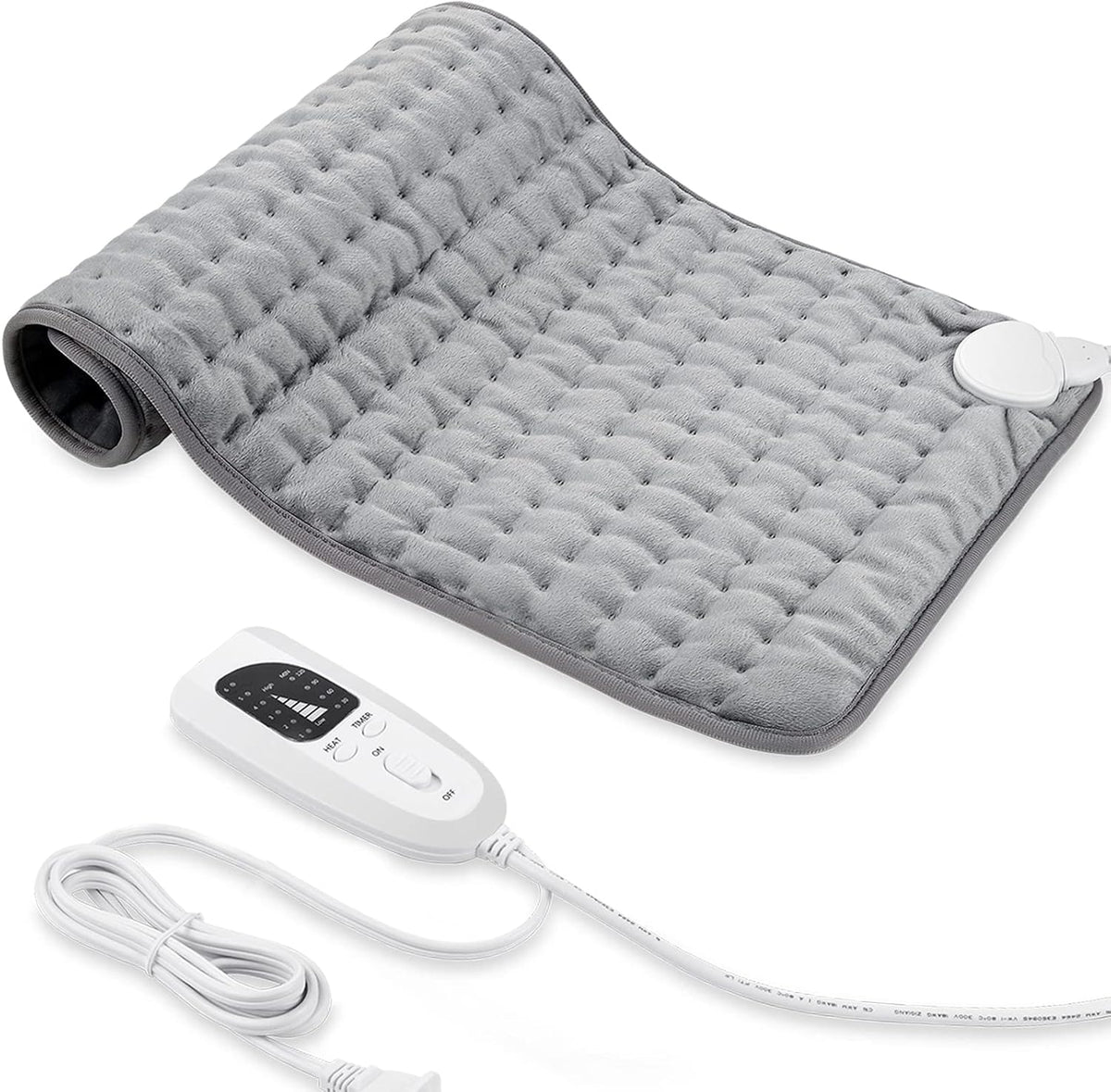 Electric Heating pad with 6 Heat Settings, Auto Shut Off, Dry Electric Heating for Back Neck Knee Arms Legs Shoulder Heat Pads for Christmas Birthday Father Mother's Day 24"X12", Gray Green