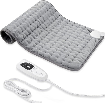 Electric Heating pad with 6 Heat Settings, Auto Shut Off, Dry Electric Heating for Back Neck Knee Arms Legs Shoulder Heat Pads for Christmas Birthday Father Mother's Day 24"X12", Gray Green