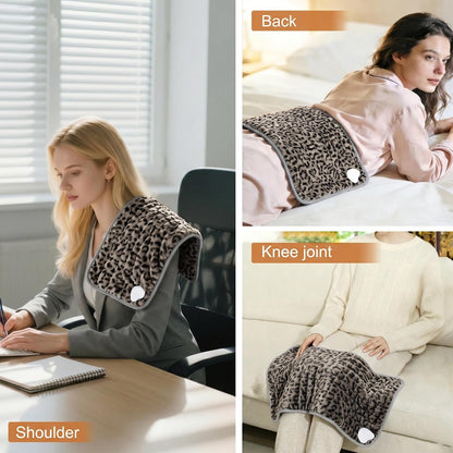 Electric Heating pad with 6 Heat Settings, Auto Shut Off, Dry Electric Heating for Back Neck Knee Arms Legs Shoulder Heat Pads for Christmas Birthday Father Mother's Day 24"X12", Gray Green