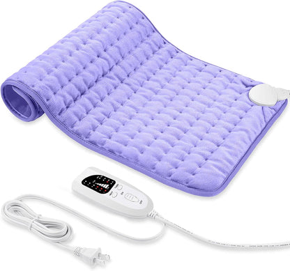 Electric Heating pad with 6 Heat Settings, Auto Shut Off, Dry Electric Heating for Back Neck Knee Arms Legs Shoulder Heat Pads for Christmas Birthday Father Mother's Day 24"X12", Gray Green