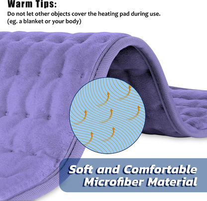 Electric Heating pad with 6 Heat Settings, Auto Shut Off, Dry Electric Heating for Back Neck Knee Arms Legs Shoulder Heat Pads for Christmas Birthday Father Mother's Day 24"X12", Gray Green