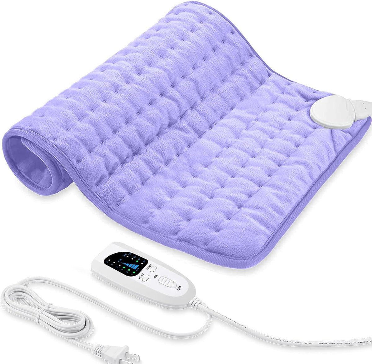 Electric Heating pad with 6 Heat Settings, Auto Shut Off, Dry Electric Heating for Back Neck Knee Arms Legs Shoulder Heat Pads for Christmas Birthday Father Mother's Day 24"X12", Gray Green