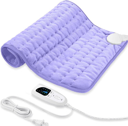 Electric Heating pad with 6 Heat Settings, Auto Shut Off, Dry Electric Heating for Back Neck Knee Arms Legs Shoulder Heat Pads for Christmas Birthday Father Mother's Day 24"X12", Gray Green