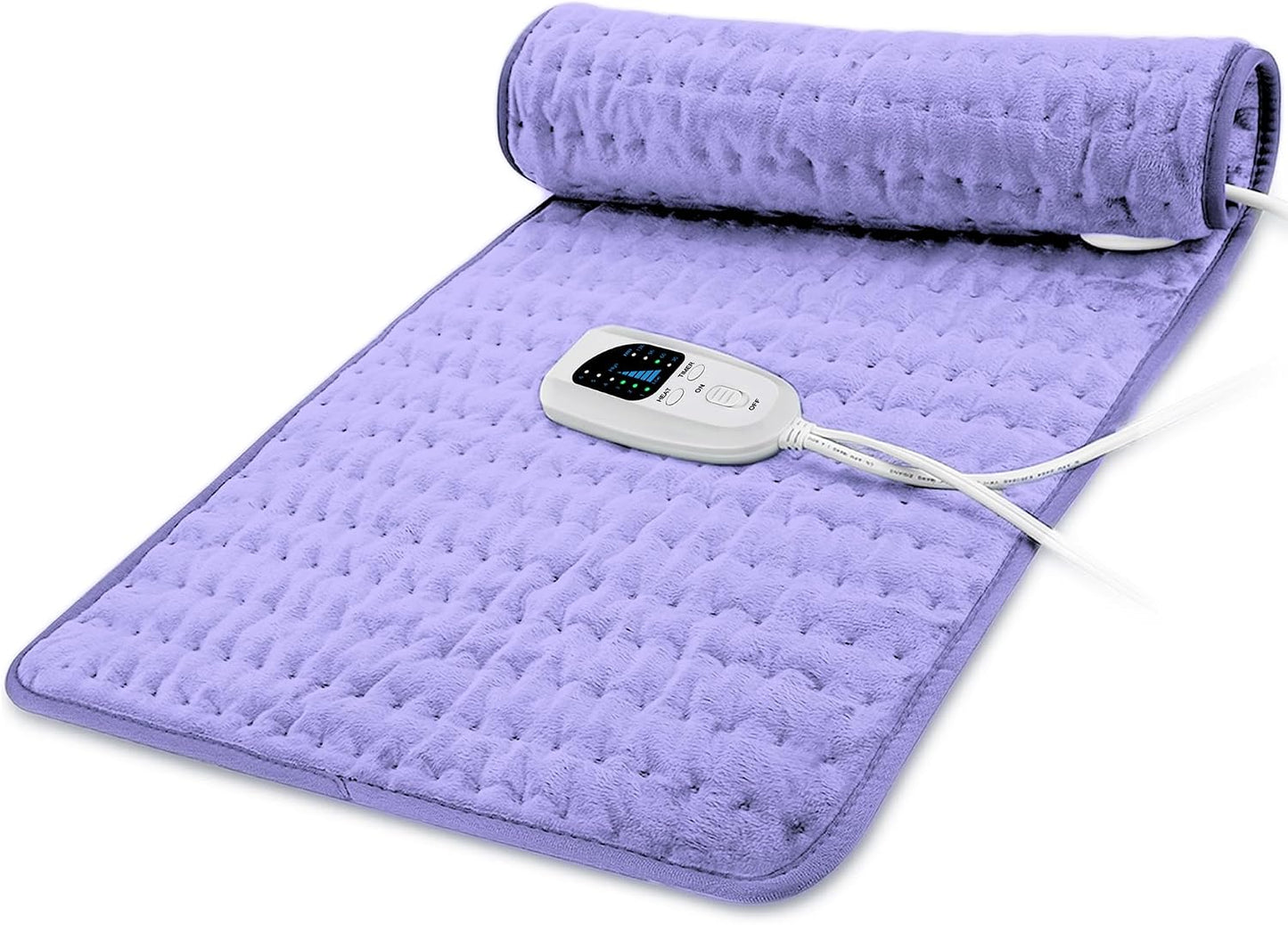 Electric Heating pad with 6 Heat Settings, Auto Shut Off, Dry Electric Heating for Back Neck Knee Arms Legs Shoulder Heat Pads for Christmas Birthday Father Mother's Day 24"X12", Gray Green