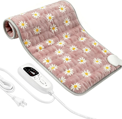 Electric Heating pad with 6 Heat Settings, Auto Shut Off, Dry Electric Heating for Back Neck Knee Arms Legs Shoulder Heat Pads for Christmas Birthday Father Mother's Day 24"X12", Gray Green