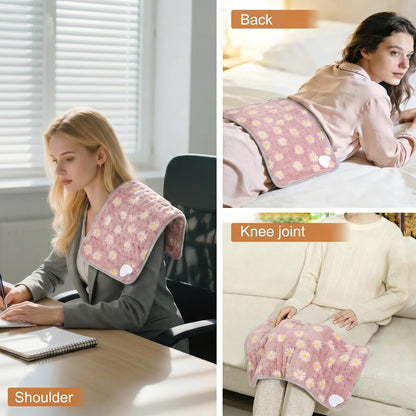 Electric Heating pad with 6 Heat Settings, Auto Shut Off, Dry Electric Heating for Back Neck Knee Arms Legs Shoulder Heat Pads for Christmas Birthday Father Mother's Day 24"X12", Gray Green