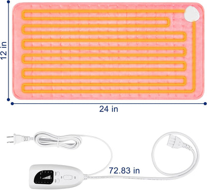 Electric Heating pad with 6 Heat Settings, Auto Shut Off, Dry Electric Heating for Back Neck Knee Arms Legs Shoulder Heat Pads for Christmas Birthday Father Mother's Day 24"X12", Gray Green