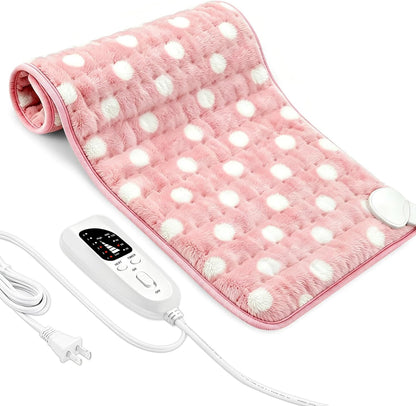 Electric Heating pad with 6 Heat Settings, Auto Shut Off, Dry Electric Heating for Back Neck Knee Arms Legs Shoulder Heat Pads for Christmas Birthday Father Mother's Day 24"X12", Gray Green