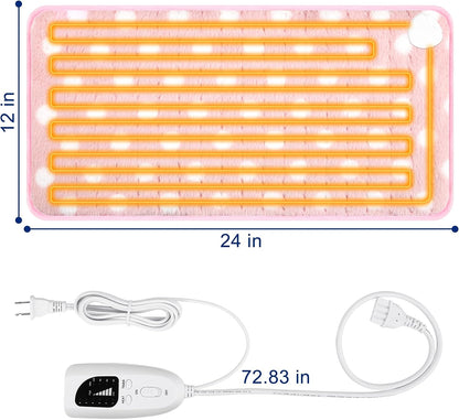 Electric Heating pad with 6 Heat Settings, Auto Shut Off, Dry Electric Heating for Back Neck Knee Arms Legs Shoulder Heat Pads for Christmas Birthday Father Mother's Day 24"X12", Gray Green