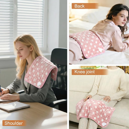 Electric Heating pad with 6 Heat Settings, Auto Shut Off, Dry Electric Heating for Back Neck Knee Arms Legs Shoulder Heat Pads for Christmas Birthday Father Mother's Day 24"X12", Gray Green