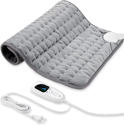 Electric Heating pad with 6 Heat Settings, Auto Shut Off, Dry Electric Heating for Back Neck Knee Arms Legs Shoulder Heat Pads for Christmas Birthday Father Mother's Day 24"X12", Gray Green