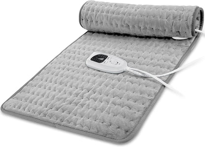 Electric Heating pad with 6 Heat Settings, Auto Shut Off, Dry Electric Heating for Back Neck Knee Arms Legs Shoulder Heat Pads for Christmas Birthday Father Mother's Day 24"X12", Gray Green