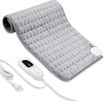 Electric Heating pad with 6 Heat Settings, Auto Shut Off, Dry Electric Heating for Back Neck Knee Arms Legs Shoulder Heat Pads for Christmas Birthday Father Mother's Day 24"X12", Gray Green