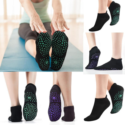 Pilates Socks for Women, Cushioned Ankle Grippy Non Slip Socks for Yoga, Hospital, Barre, Home Slipper 2/4 Pairs