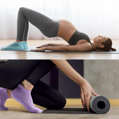 Pilates Socks for Women, Cushioned Ankle Grippy Non Slip Socks for Yoga, Hospital, Barre, Home Slipper 2/4 Pairs