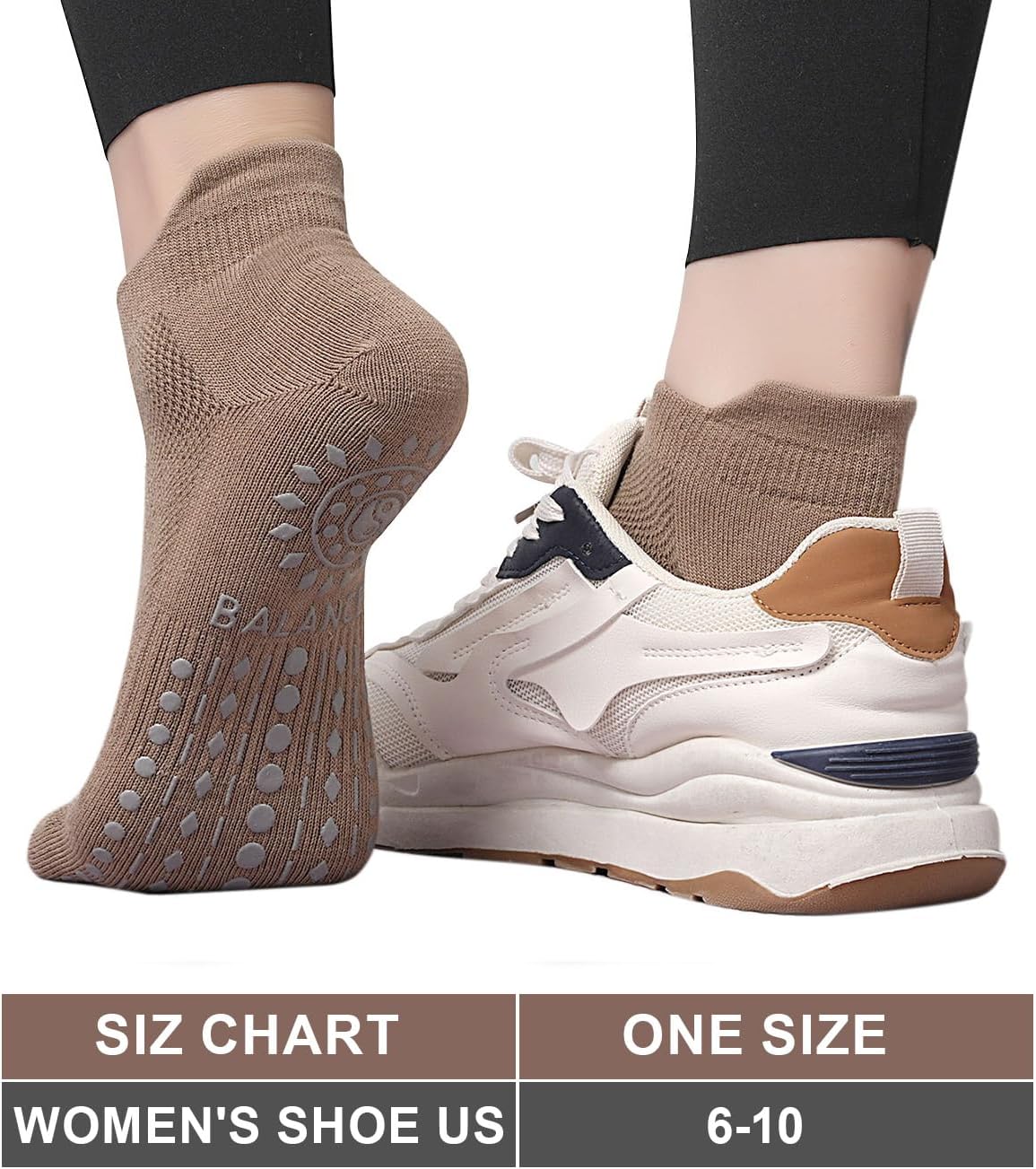 Pilates Socks for Women, Cushioned Ankle Grippy Non Slip Socks for Yoga, Hospital, Barre, Home Slipper 2/4 Pairs