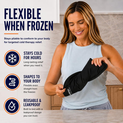 Gel Soft Flexible Ice Pack for Injuries Reusable - (Large: 11"x14.5") for Hip, Shoulder, Knee, Back - Comfy Cold Pack Compress for Swelling, Bruises, Surgery