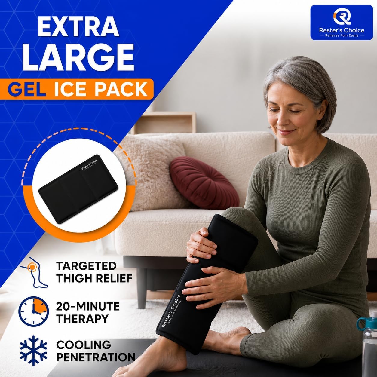 Gel Soft Flexible Ice Pack for Injuries Reusable - (Large: 11"x14.5") for Hip, Shoulder, Knee, Back - Comfy Cold Pack Compress for Swelling, Bruises, Surgery