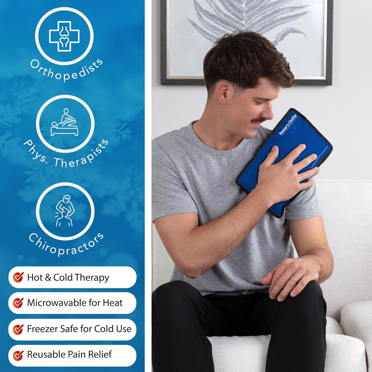 Gel Soft Flexible Ice Pack for Injuries Reusable - (Large: 11"x14.5") for Hip, Shoulder, Knee, Back - Comfy Cold Pack Compress for Swelling, Bruises, Surgery