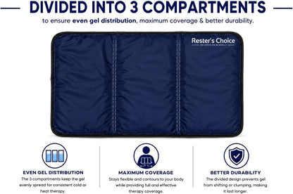 Gel Soft Flexible Ice Pack for Injuries Reusable - (Large: 11"x14.5") for Hip, Shoulder, Knee, Back - Comfy Cold Pack Compress for Swelling, Bruises, Surgery
