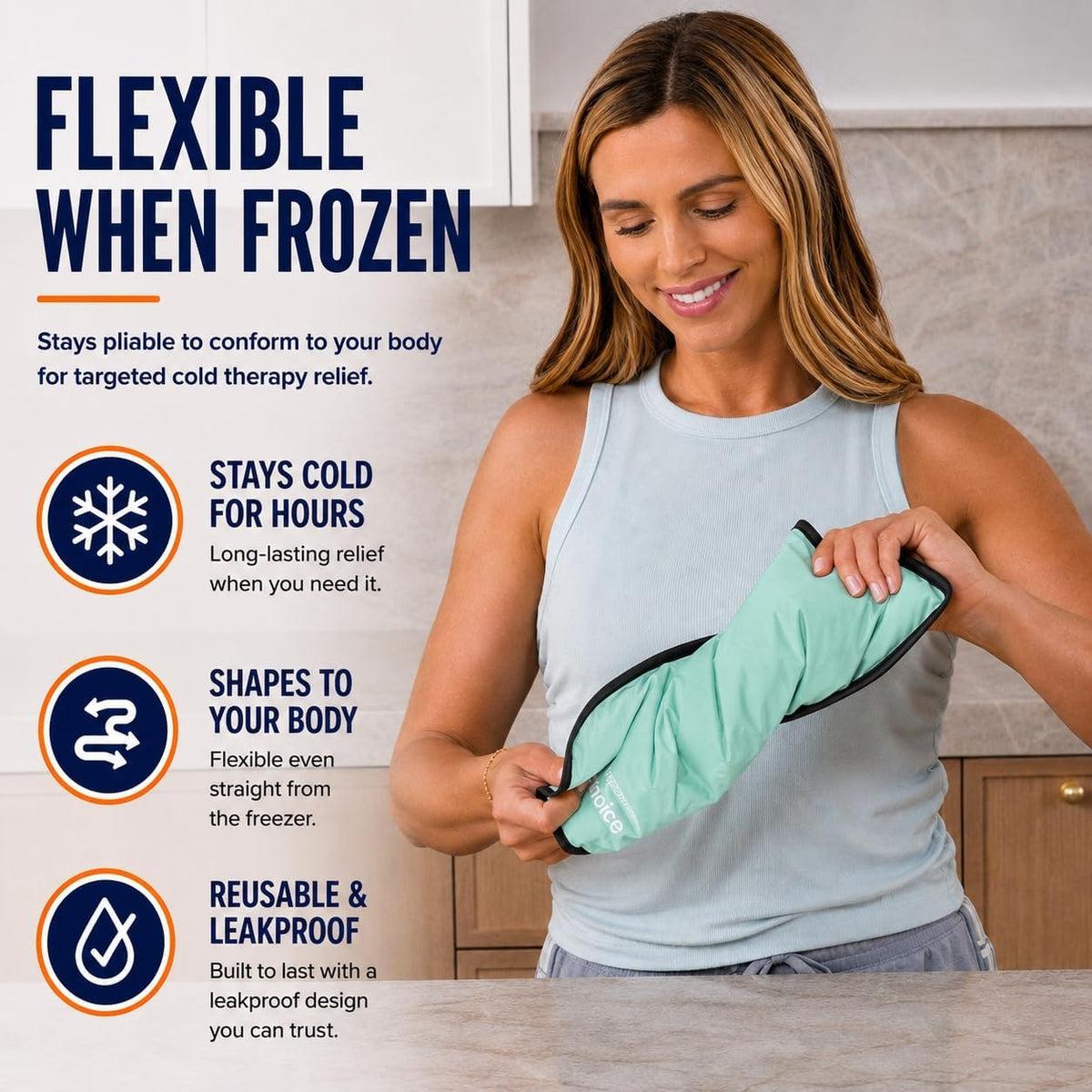 Gel Soft Flexible Ice Pack for Injuries Reusable - (Large: 11"x14.5") for Hip, Shoulder, Knee, Back - Comfy Cold Pack Compress for Swelling, Bruises, Surgery