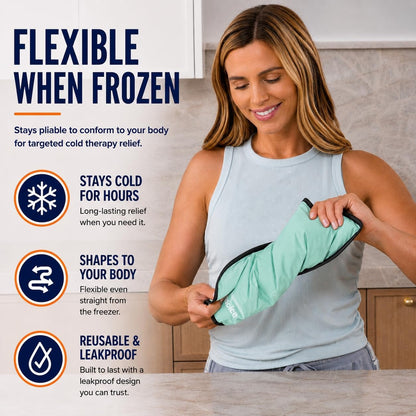Gel Soft Flexible Ice Pack for Injuries Reusable - (Large: 11"x14.5") for Hip, Shoulder, Knee, Back - Comfy Cold Pack Compress for Swelling, Bruises, Surgery