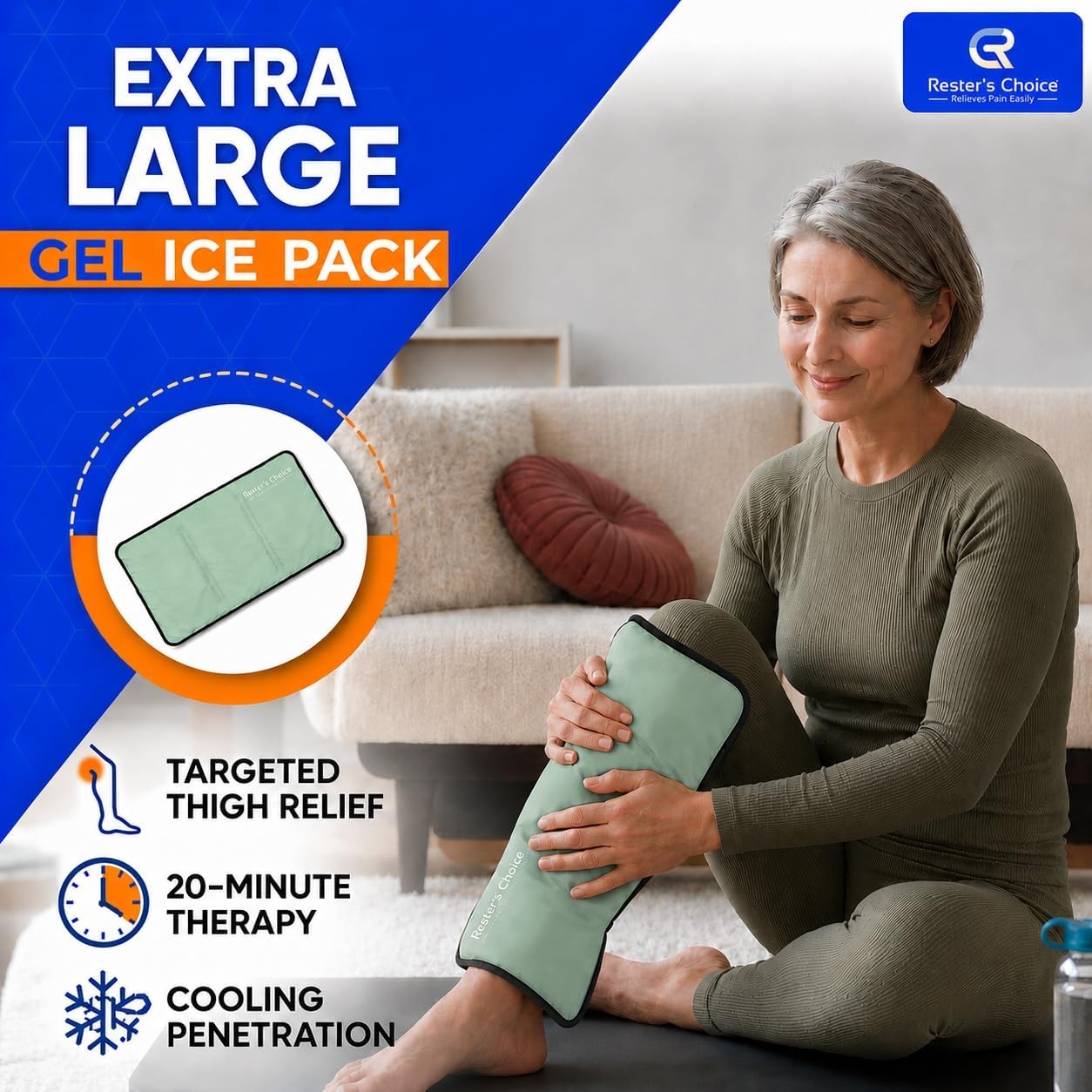 Gel Soft Flexible Ice Pack for Injuries Reusable - (Large: 11"x14.5") for Hip, Shoulder, Knee, Back - Comfy Cold Pack Compress for Swelling, Bruises, Surgery