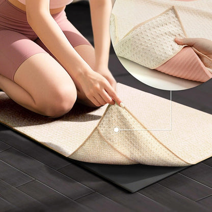 Hot Yoga Towel 2 Pack Yoga Mat Towels Microfiber Yoga Towels for Hot Yoga Non Slip Absorbent Anti-Slip Cover Hot Pilates Exercise Fitness 24 inch X 72 inch Black