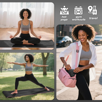 Hot Yoga Towel 2 Pack Yoga Mat Towels Microfiber Yoga Towels for Hot Yoga Non Slip Absorbent Anti-Slip Cover Hot Pilates Exercise Fitness 24 inch X 72 inch Black