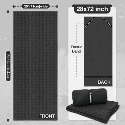 Hot Yoga Towel 2 Pack Yoga Mat Towels Microfiber Yoga Towels for Hot Yoga Non Slip Absorbent Anti-Slip Cover Hot Pilates Exercise Fitness 24 inch X 72 inch Black
