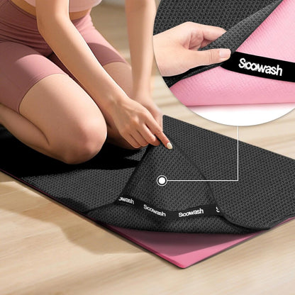 Hot Yoga Towel 2 Pack Yoga Mat Towels Microfiber Yoga Towels for Hot Yoga Non Slip Absorbent Anti-Slip Cover Hot Pilates Exercise Fitness 24 inch X 72 inch Black